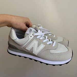New Balance 574 shoes in white